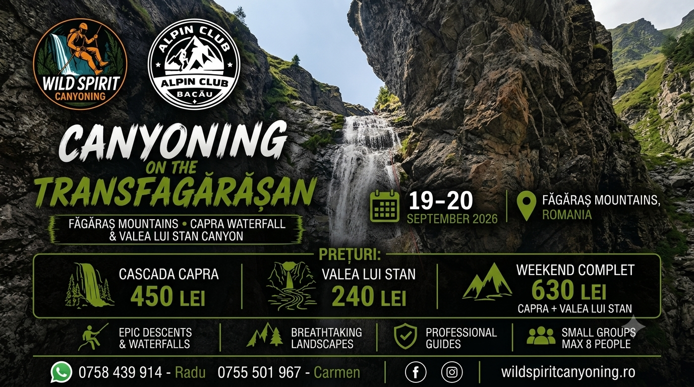 Canyoning pe Transafăgărășan- Cascada Capra și Valea lui Stan